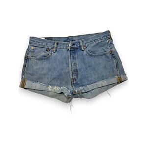 Levi High Rise Blue Jean Shorts Size 32